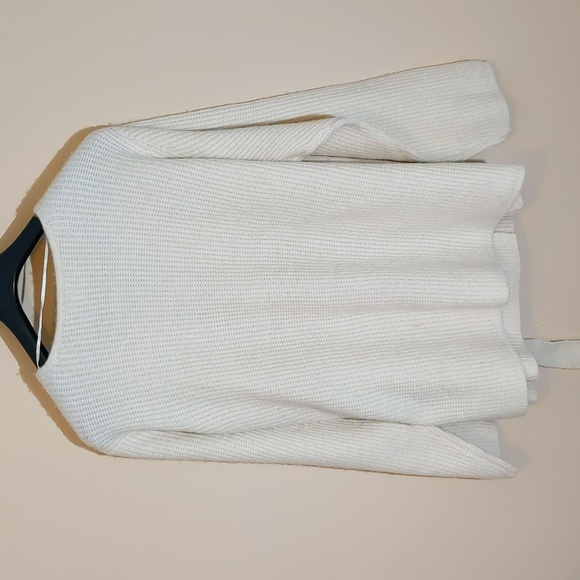 Joe Fresh| NWT Cream Wrap Cardigan With Attached Cloth Belt Acrylic Blend - Picture 3 of 14